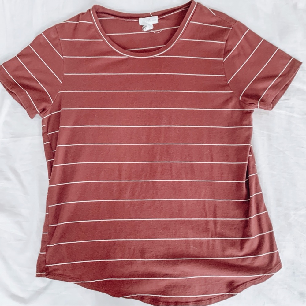 Maroon Striped Top